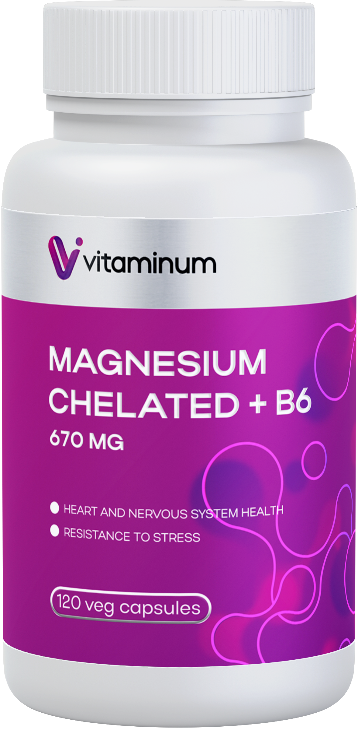  Vitaminum МАГНИЙ ХЕЛАТ + витамин В6 (670 MG) 120 капсул 800 мг  в Всеволожске
